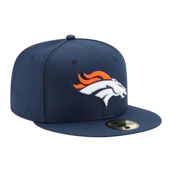New Era Denver Broncos Blue NFL Logo 59FIFTY Fitted Hat Cap Size 6 7/8 - Picture 3 of 4